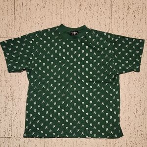 Represent England Green & White Multi Logo Aop Crewneck T-Shirt